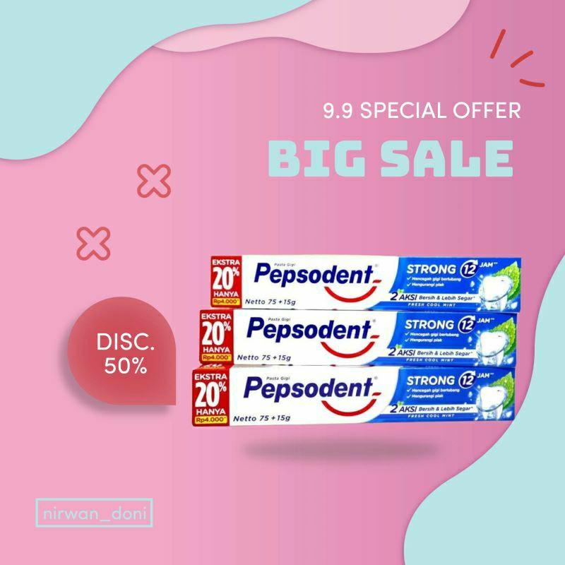 pepsodent 90gr isi 5pcs