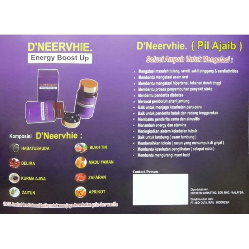 D'Neervhie Energy Boost Up Original