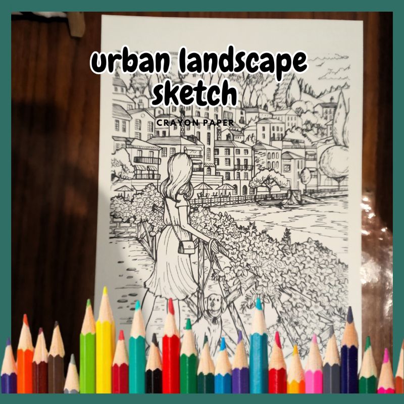 

Sketsa Pemandangan Kota - Lembaran Mewarnai Isi 50 A4 80 Gsm