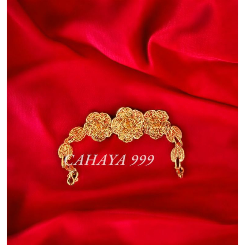 gelang kendari mawar rantai berlapis emas