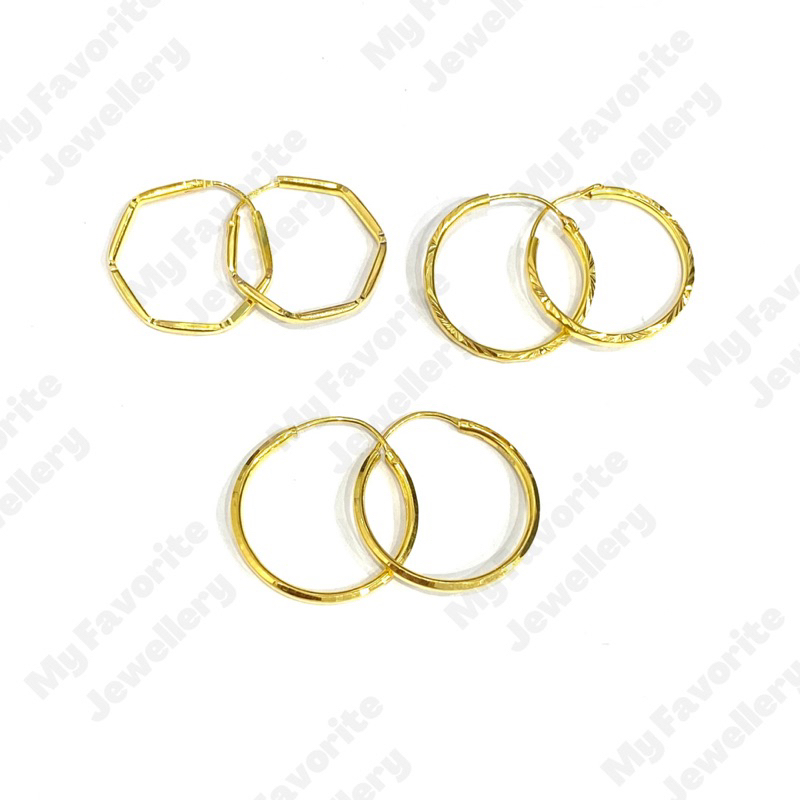 Anting Gipsy Polos Emas Asli Kadar 700