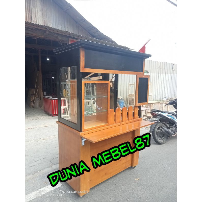 gerobak kayu jati Belanda murah booth kayu jati Belanda gerobak jualan
