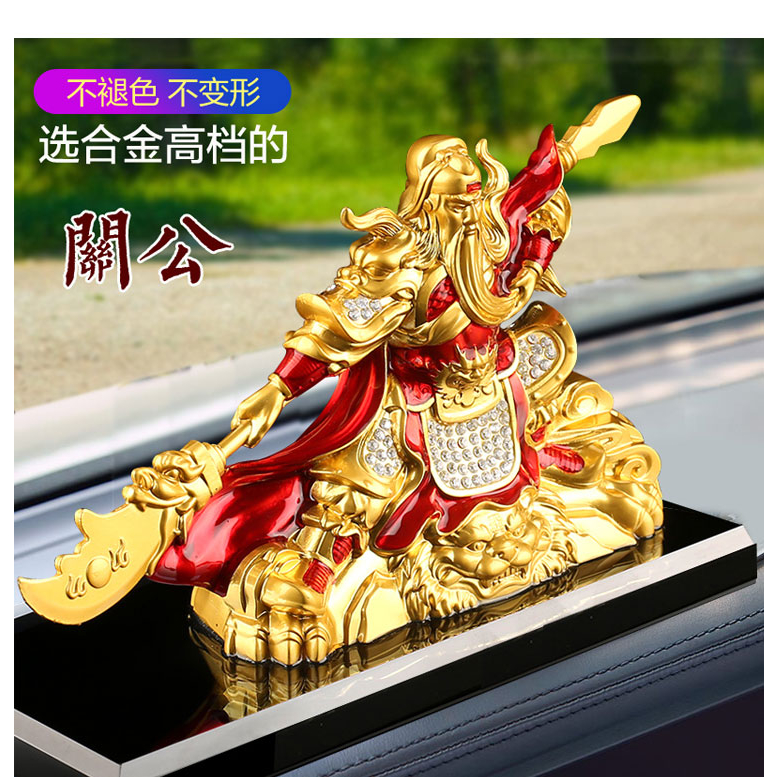 patung Buddha kwan kong/kwan yu/guan gong pajangan mobil