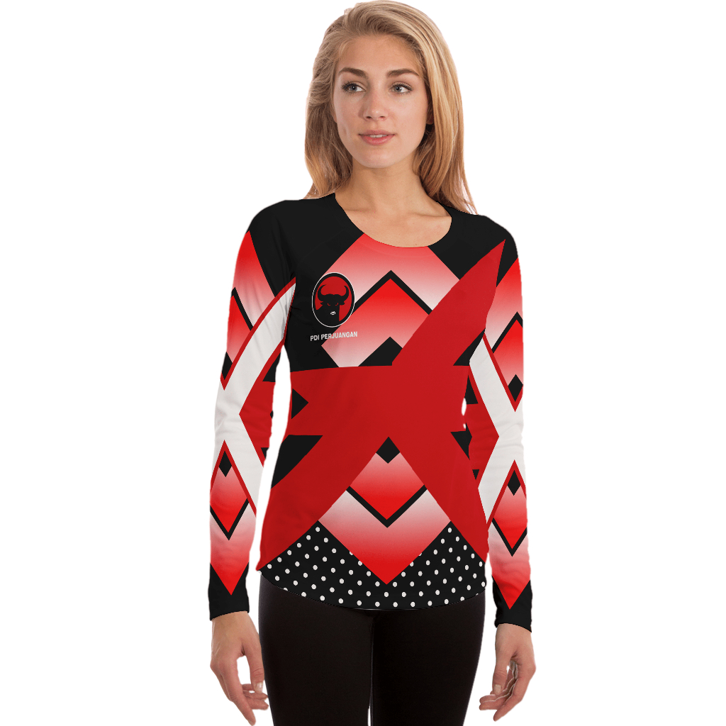 T-shirt wanita baju jersey partai PDIP art 4 anak/dewasa Fullprint 3D terbaru 2024