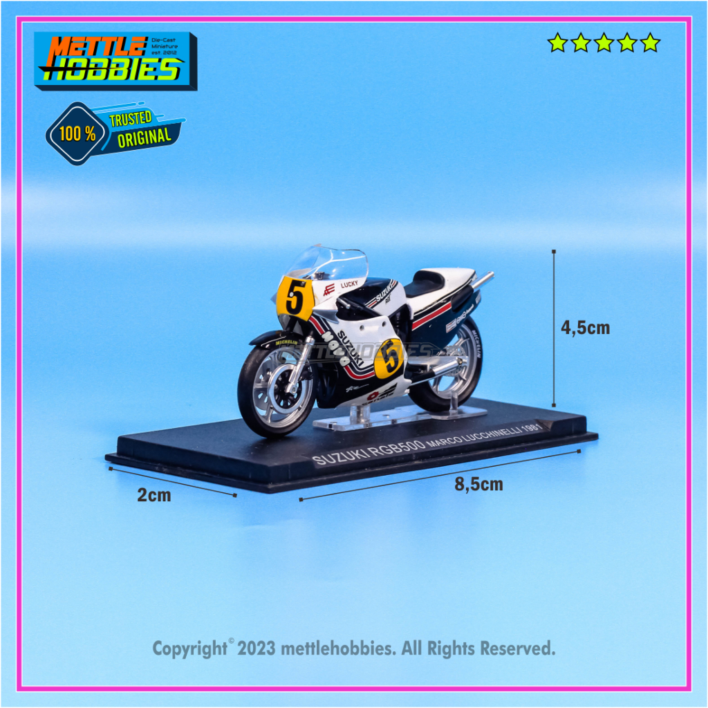 De Agostini Altaya Suzuki RGB500 Marco Lucchinelli Moto GP 1981 Diecast Miniatur Replika Motor Bike 
