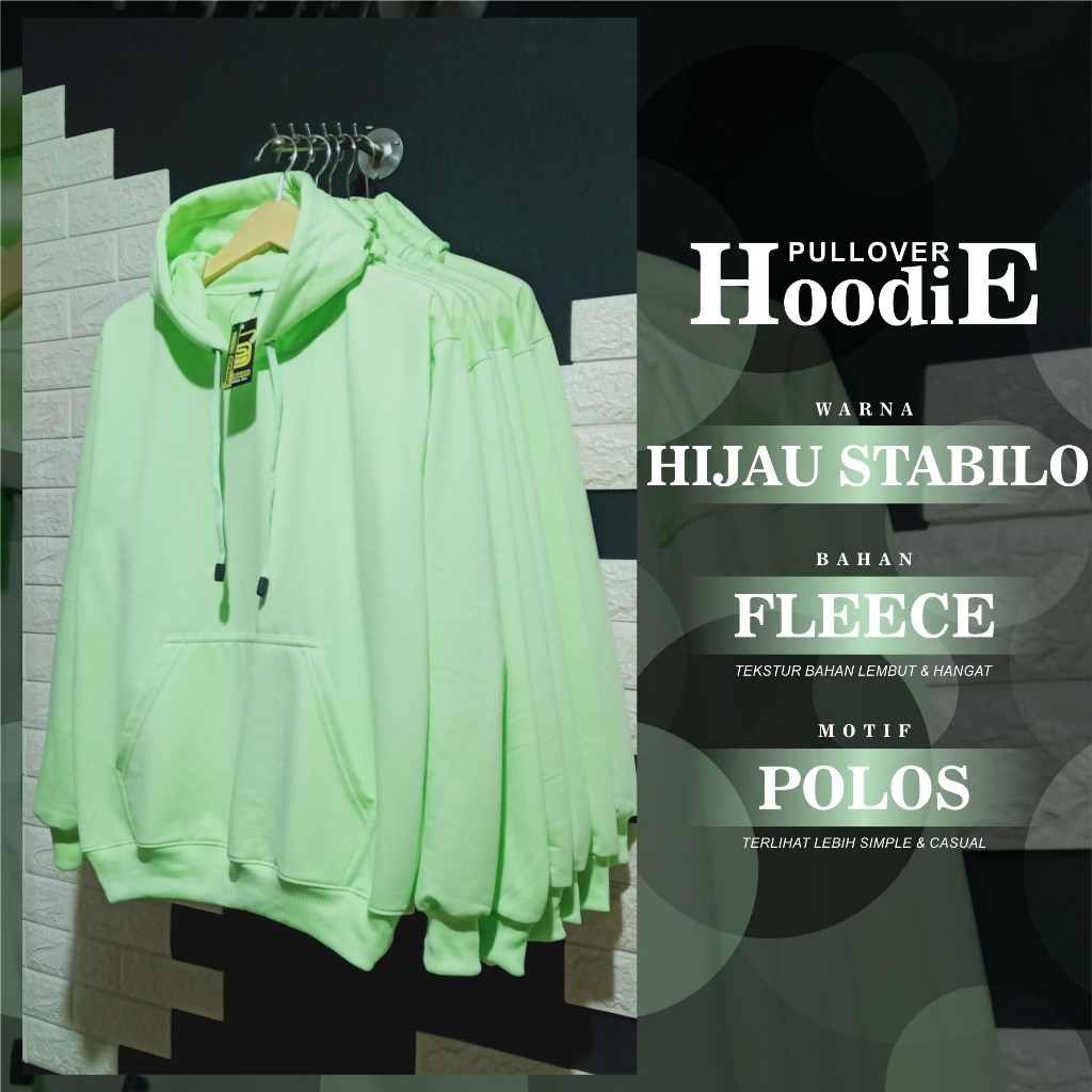 HOODIE PULLOVER HIJAU STABILO