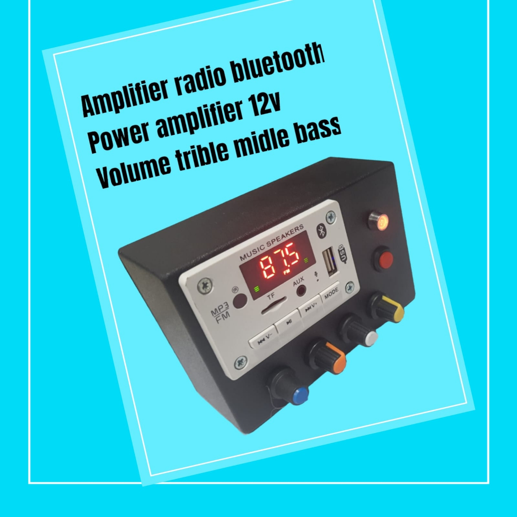 AMPLI MINI 12v mp3 bluetooth USB FM amplifier rakitan 12 volt stereo pam8610 / POWER AMPLIFIER VOLUM