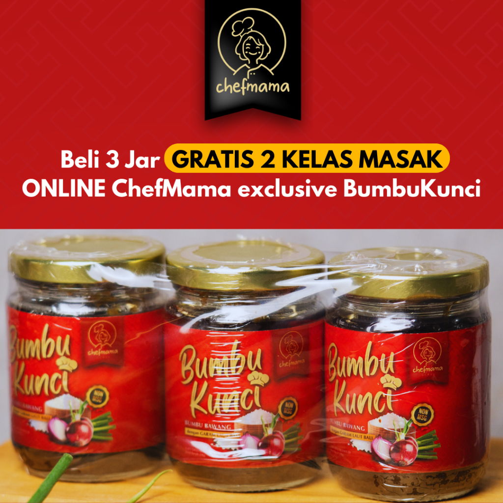 

BUNDLING 3pcs BUMBUKUNCI FREE Kelas CHEFMAMA - Bumbu Kunci Serbaguna NON MSG | Kids Friendly | Diabetic Friendly | Penyedap Rasa | Pengganti MSG | Natural Seasalt