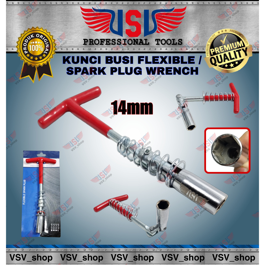 VSV Kunci busi flexible 14mm Kunci busi motor Kunci busi mobil kunci sok busi