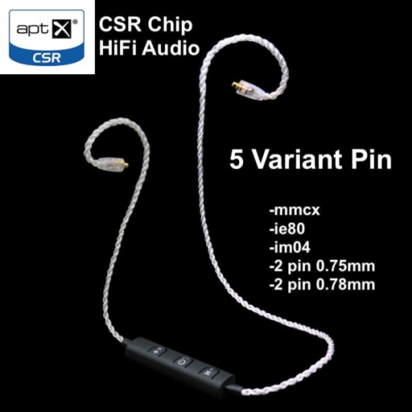 Unik APTX Bluetooth Silver Upgrade Cable 2 Pin 0.75/0.78mm/MMCX/IE80/IM04 - im04 Limited