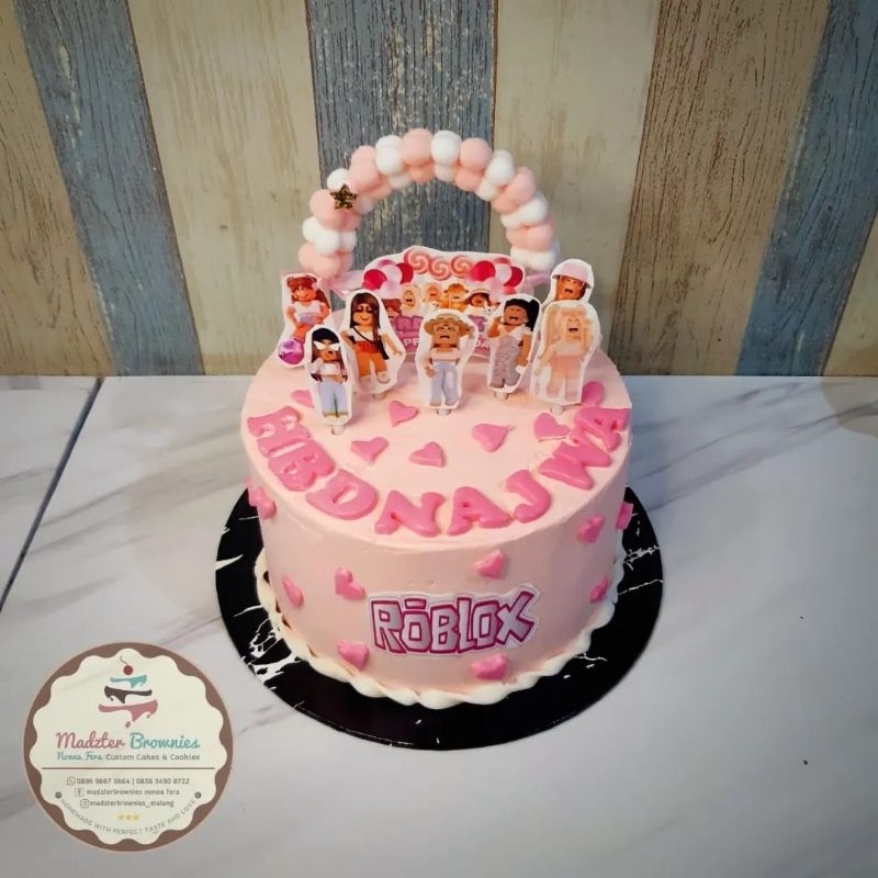 kue ulang tahun Roblox cewek / Tart Brownies karakter cewek / kue ulang tahun malang