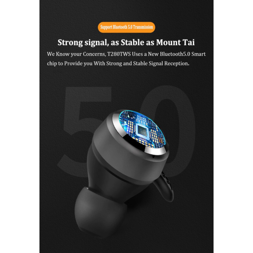 Promo Original JBL T280TWS Plus Wireless Earbud Bluetooth 5.0 Headset Sport - Hitam Diskon