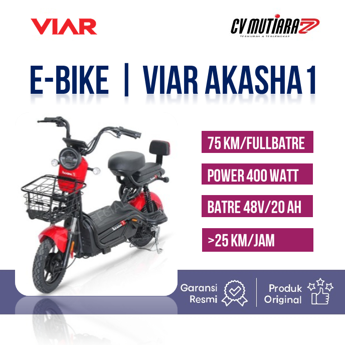 SEPEDA LISTRIK - VIAR AKASHA 1 - GARANSI RESMI