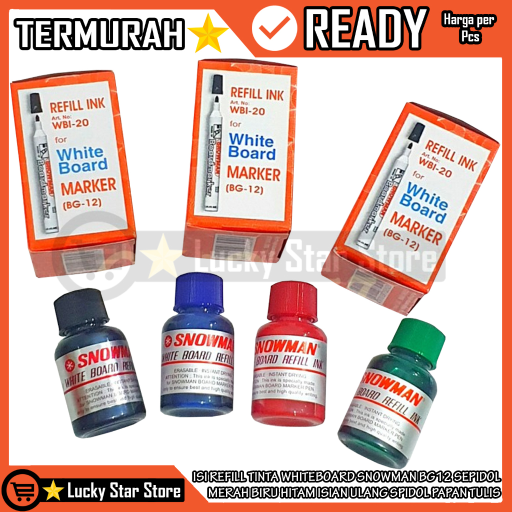

Isi Ulang Spidol Papan Tulis Refill Tinta Whiteboard Snowman Bg12 Sepidol Merah Biru Hitam Hijau Isian Snow Man White Board Bisa Dihapus Refil Hapuskan Tulisan Alat Perlengkapan Kantor Sekolah Serbaguna Multifungsi