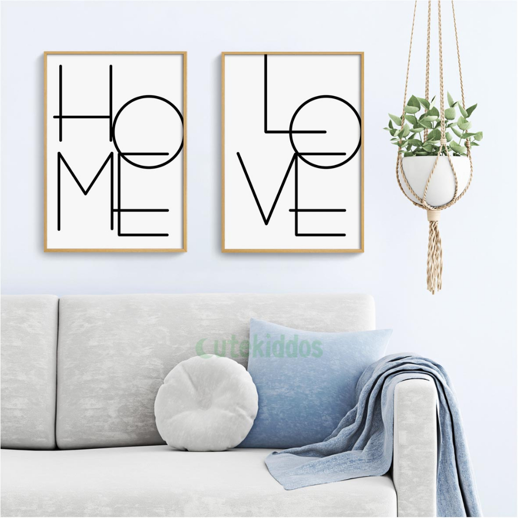 Hiasan Dinding Wall Decor Tulisan LOVE HOME Sign Poster Pajangan Dinding Rumah Minimalis