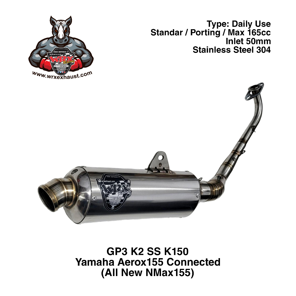 Knalpot WRX GP3 SS K150 New Aerox155