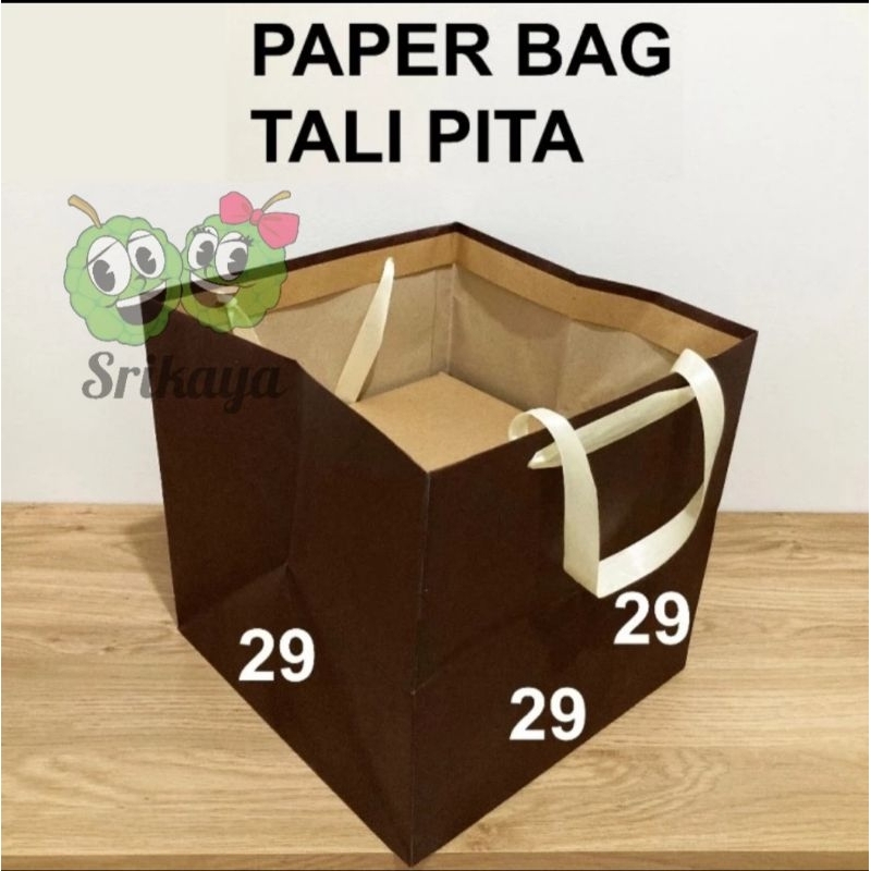 

PAPER BAG POLOS BLOK COKLAT TALI PITA 29X29X29