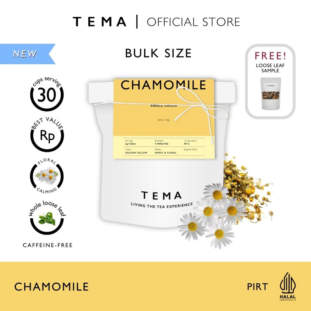 

Chamomile - TEMA Tea Loose Leaf Large Pouch - Single Origin - 30 Servings