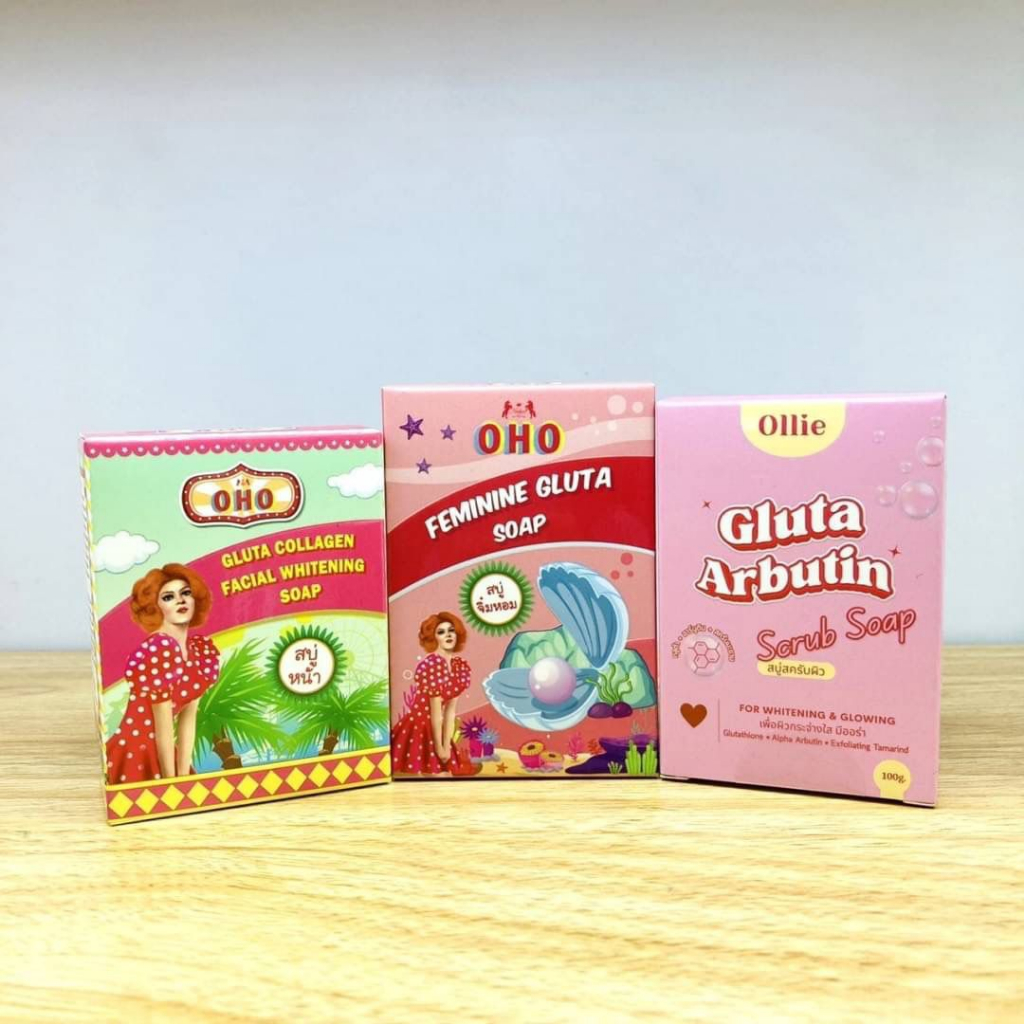OHO Whitening Soap - Collagen Facial Soap - Feminine Gluta Soap - Arbutin Scrub Soap - Thailand