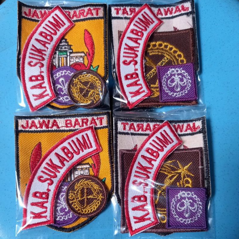 Atribut badge Pramuka kab Sukabumi laki-laki & Perempuan.