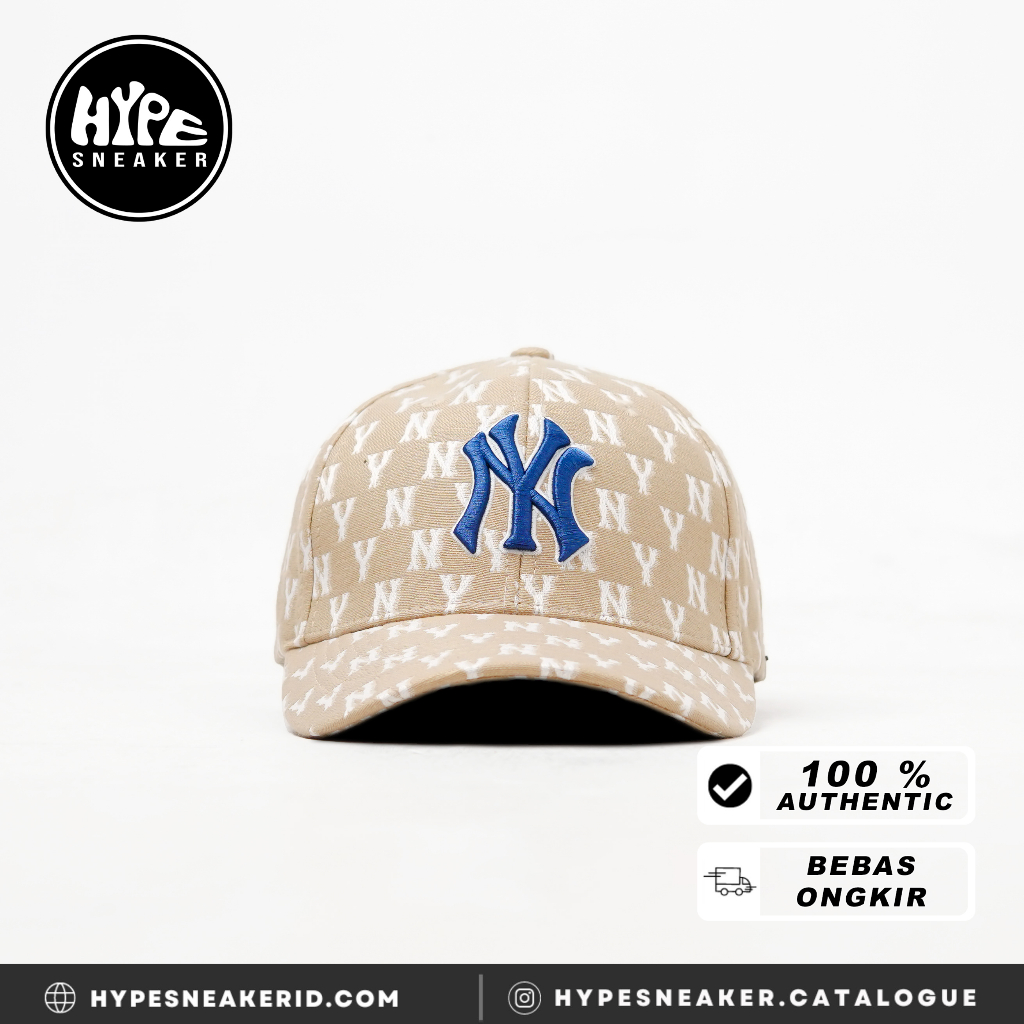 Topi MLB NY MONOGRAM NAVY BEIGE 2 CAP 100%ORIGINAL