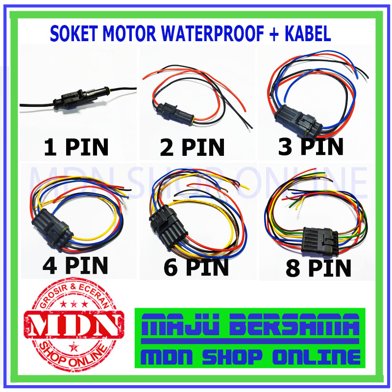 konektor waterproof soket kabel anti air motor mobil 1 2 3 4 5 6 pin
