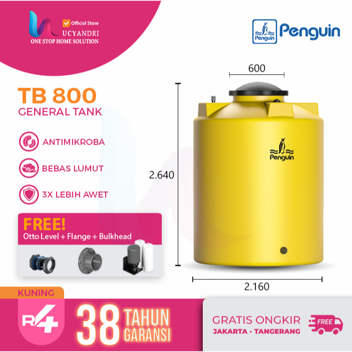 TB 800 Tangki Air Toren Tandon Penguin Uk 8.000 Liter Free Ongkir