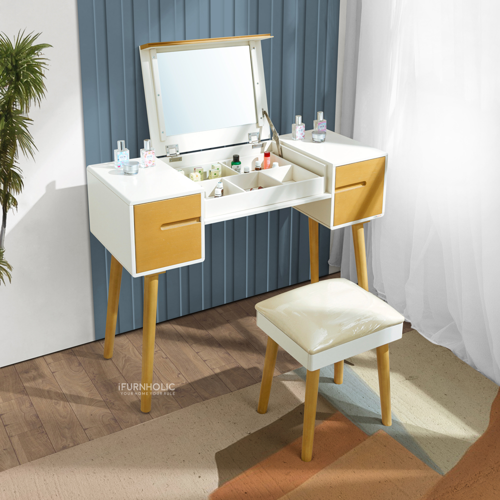 IFURNHOLIC Eurosian Vanity Sets | Meja Rias Minimalis | Meja Make Up | Meja Console | Vaniti Table |