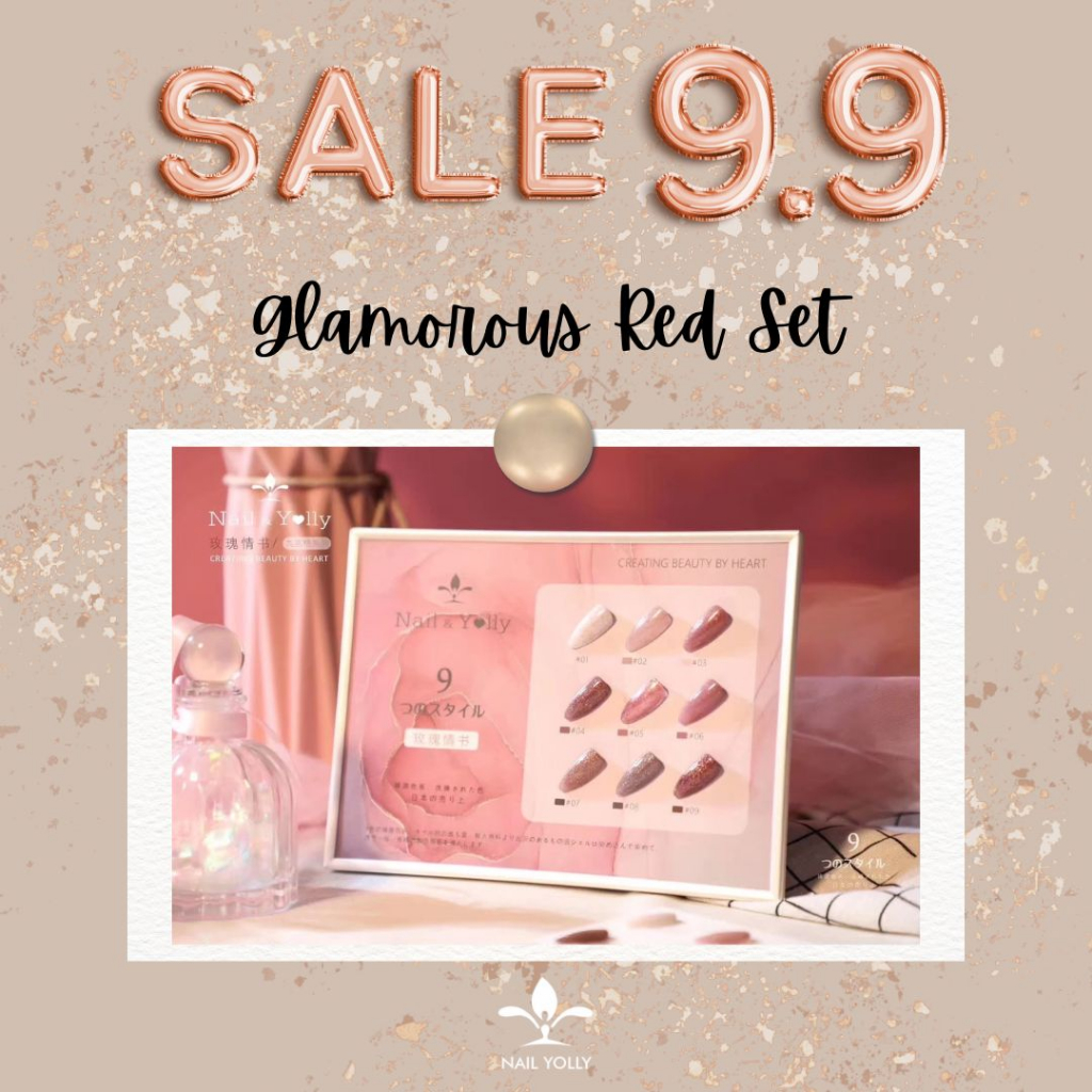 NAIL YOLLY 9 SET SERIES GLAMOROUS RED