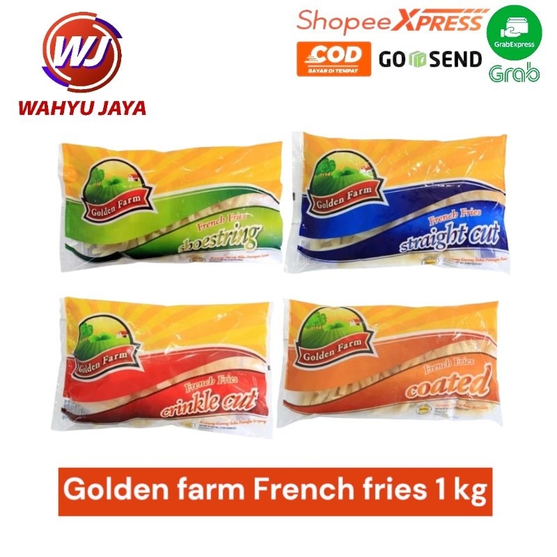 

Golden farm French fries 1 kg Shoestring/Crinkle cut/Straight Cut/Coated
