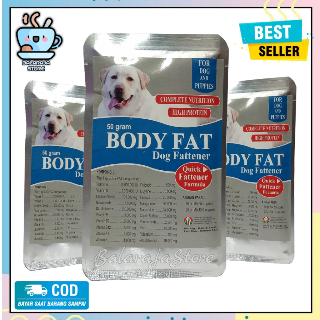 Vitamin Anjing Kurus Obat Gemuk Booster Penambah Berat Badan Body Fat Dog 50gram