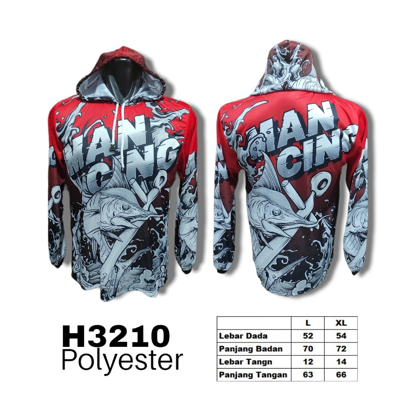 Kaos jersey mancing mania bertopi - Baju jersey mancing mania H3210