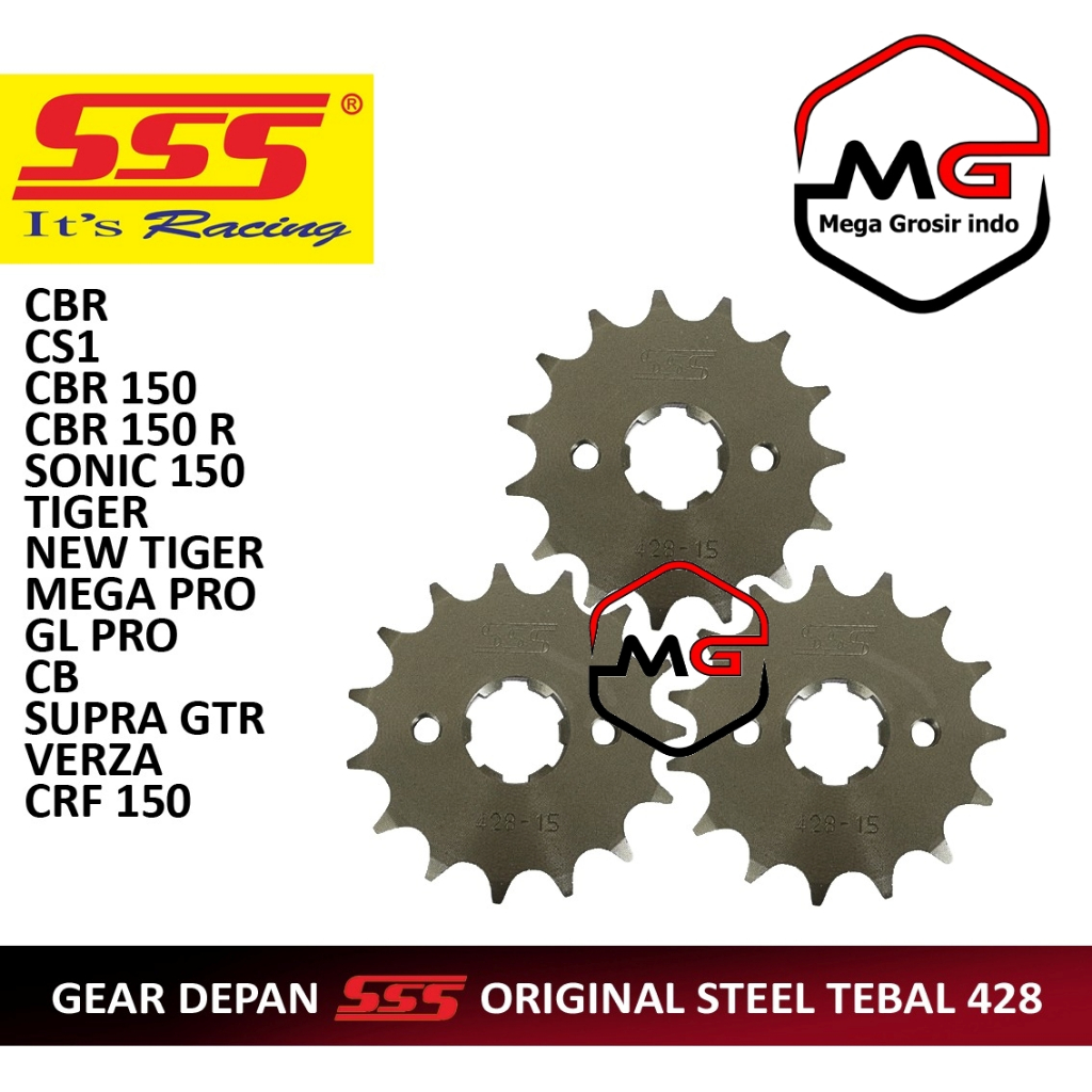 ( BAYAR DI TEMPAT ) GEAR DEPAN 428 SSS ORIGINAL KCT GIR MOTOR MP CBR MEGAPRO CBR SONIC TIGER GL CRF 