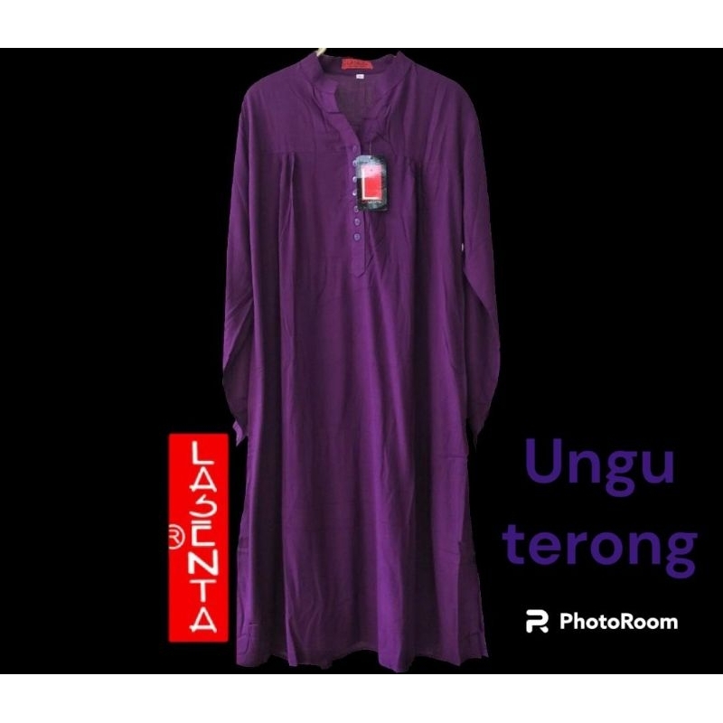 Tunik polos rayon ungu terong Tunik katun rayon Tunik polos jumbo lasenta Tunik wanita Tunik polos t