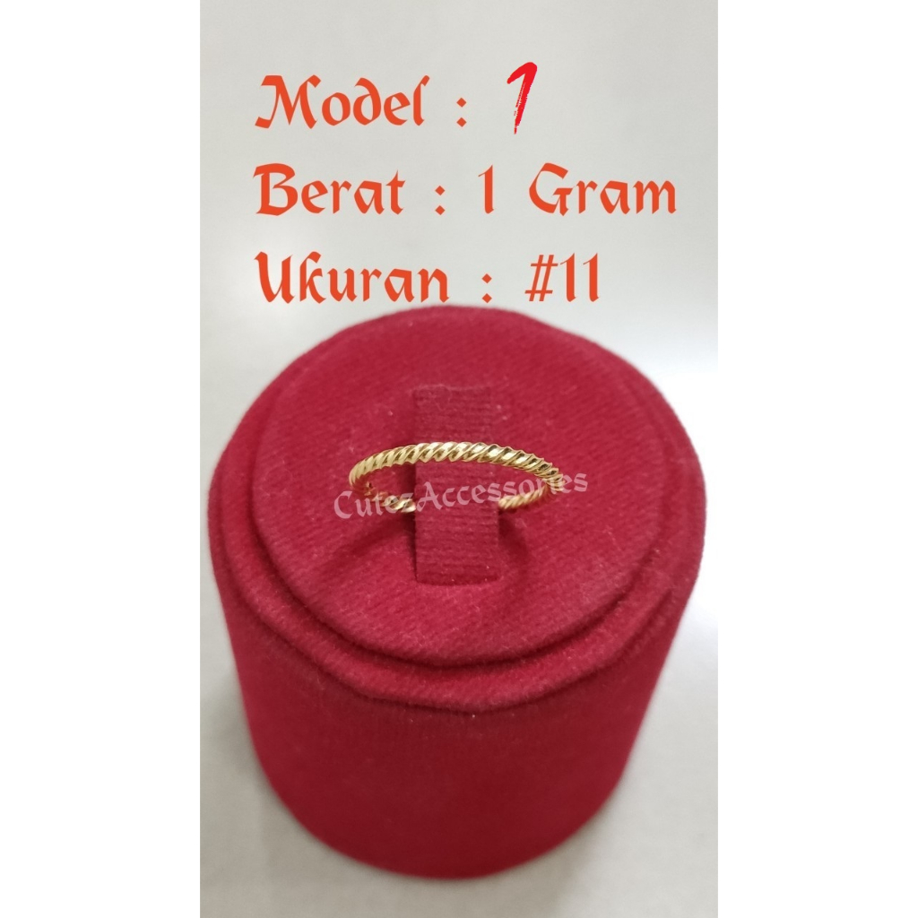 Cincin Lilit 1 Gram Emas Muda