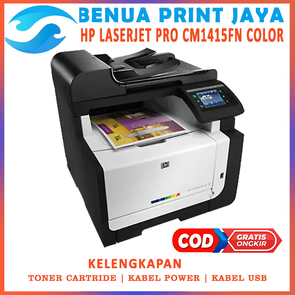Printer Hp LaserJet CM1415fnw | Hp Color laserjet CM1415 | Foto Copy Color |toner full murah