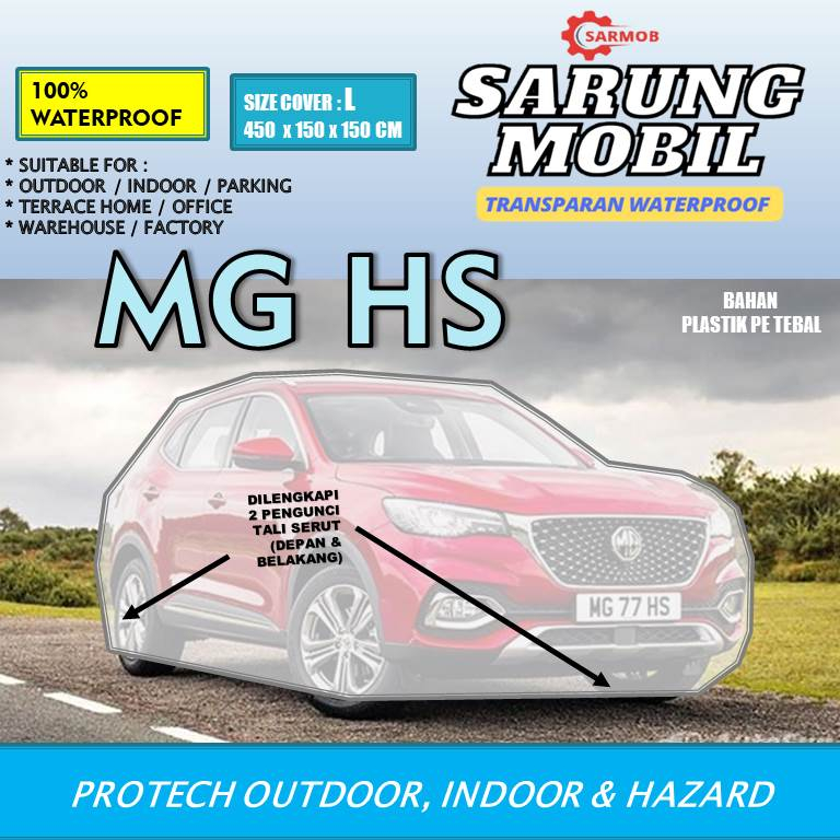Cover Mobil Transparan 80 MICRON MG HS Plastik Tebal Waterproof Outdoor Indoor Part Mobil Aksesoris 