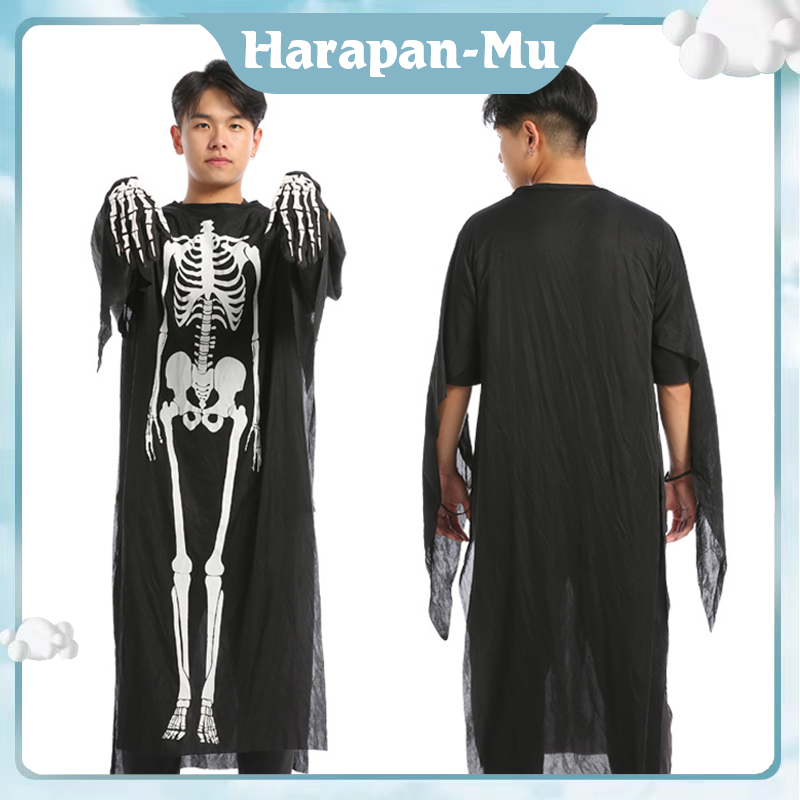 Kostum Tengkorak Anak Dewasa Baju Tengkorak Ghost Costume Horror Clothes Skull Ghost Costume Masquerade Skeleton Costume Suit