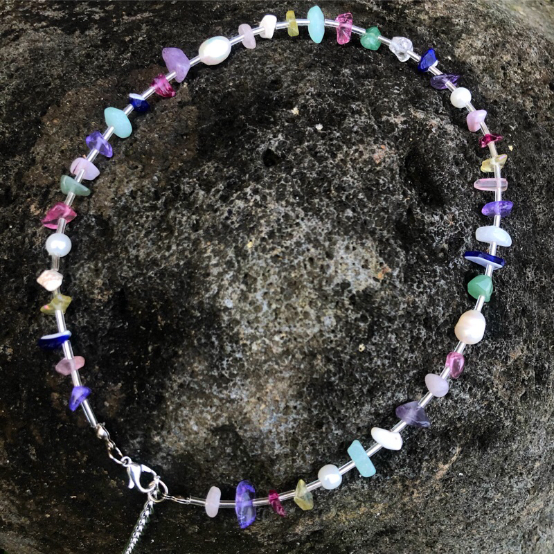 Kalung batu||Stone necklace||Kalung batu warna-warni||Kalung manik-manik