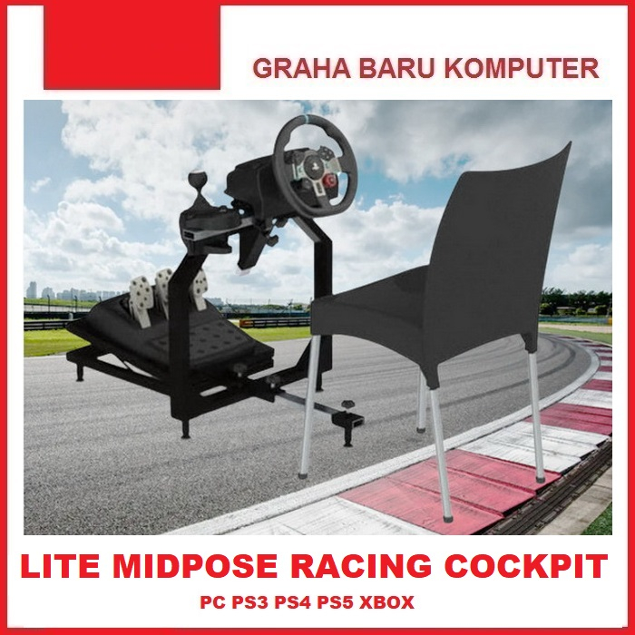 Lite Midpose Racing Stand - Kursi Dudukan Kursi Chair Simulator Sim Game Gaming Geming Gamers Gamer 