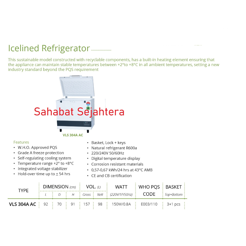 GEA Icelined Refrigerator VLS-304A-AC Kulkas Penyimpanan Obat Farmasi