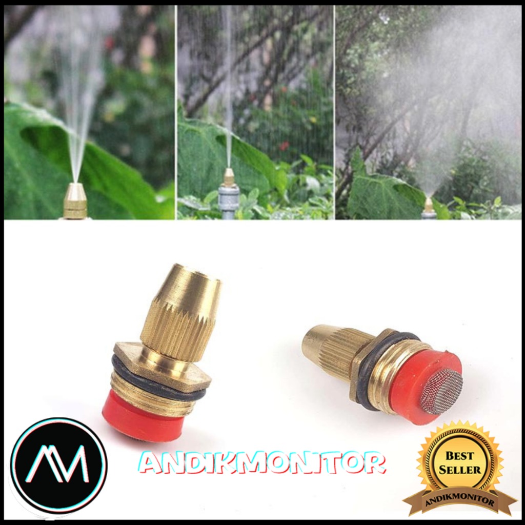 WATER MIST SPRINKLER DRIP IRIGASI PENYIRAM NOZZLE BRASS 1/2 INCH 1PCS