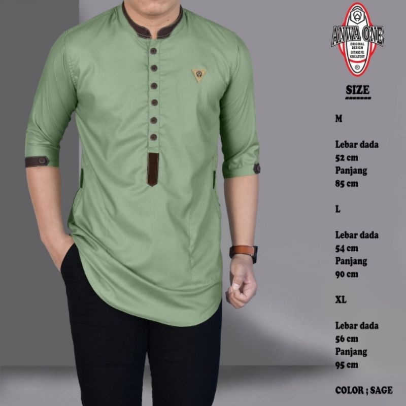 Anwa One~Baju Koko Kurta Pria Original Anwa One Motif List Terbaru