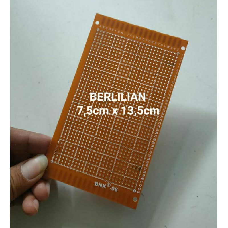 pcb bolong pcb titik BNK 06 7,5cm x 13,5cm jual per/10pcs papan pcb untuk custom lampu belakang moto