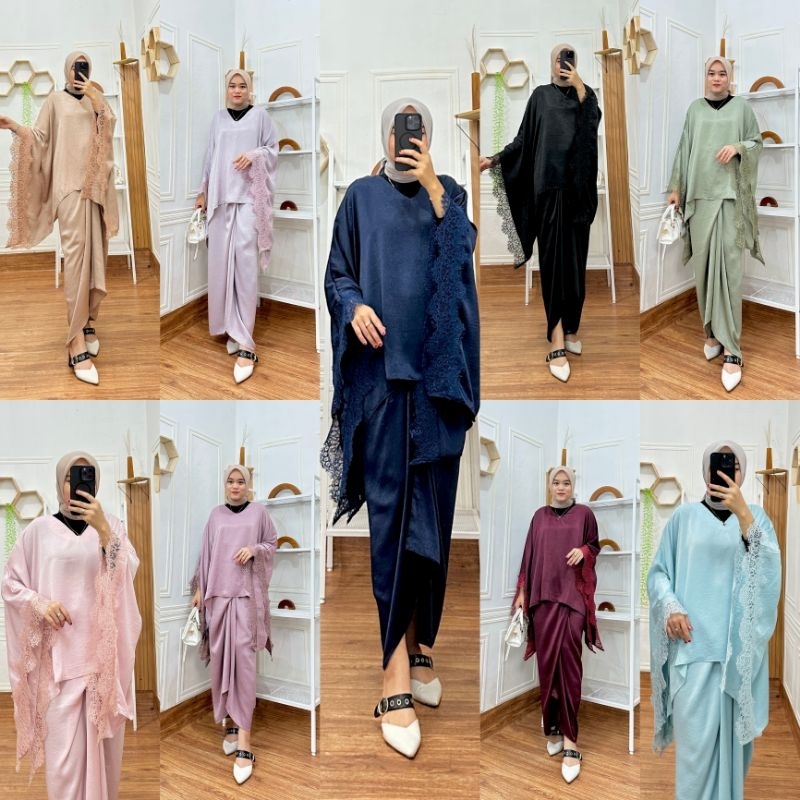 KAFTAN SETELAM BAJU LEBARAN LAMARAN SET WANITA VIRAL