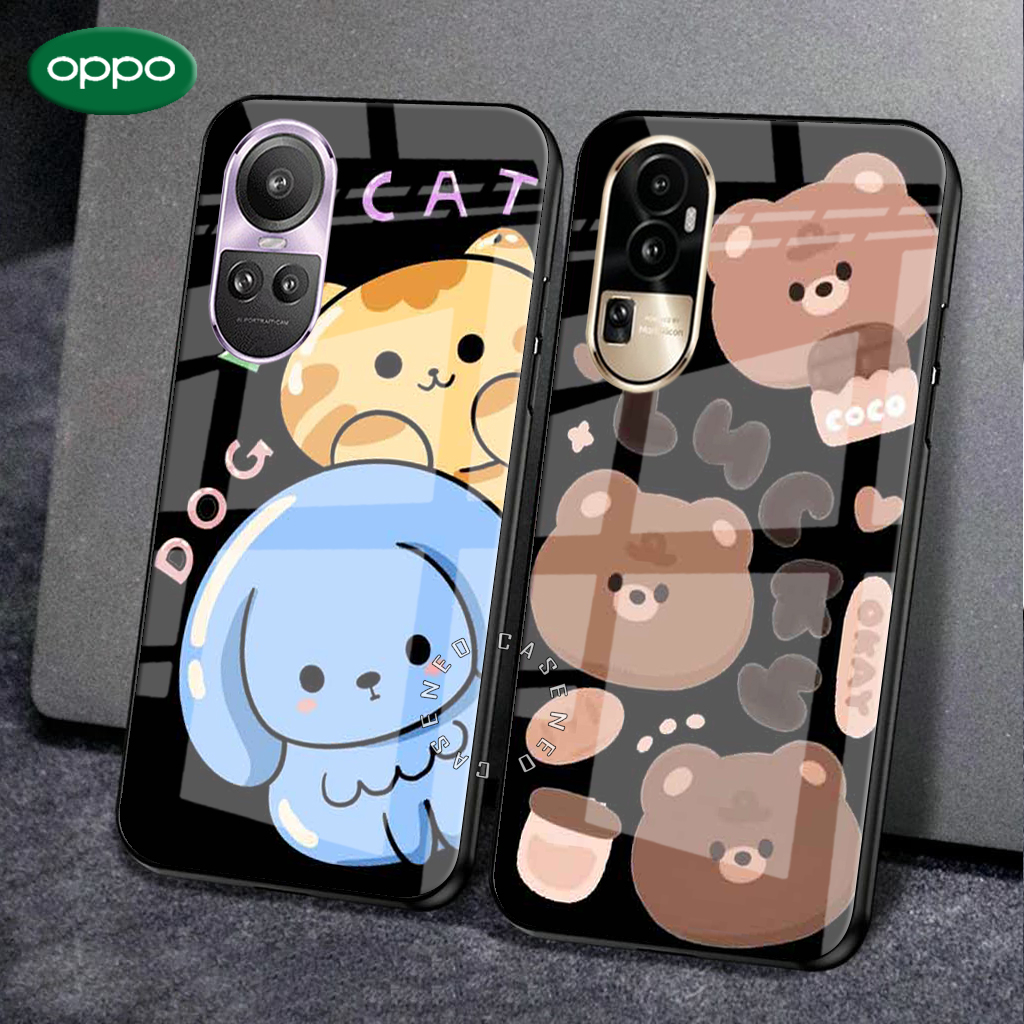 N160 Softcase Glass Kaca Oppo A98 A78 A58 A38 A18 A17 A77S Reno 8 8Z A57 A16K A16E A76 A96 Reno 7 7z