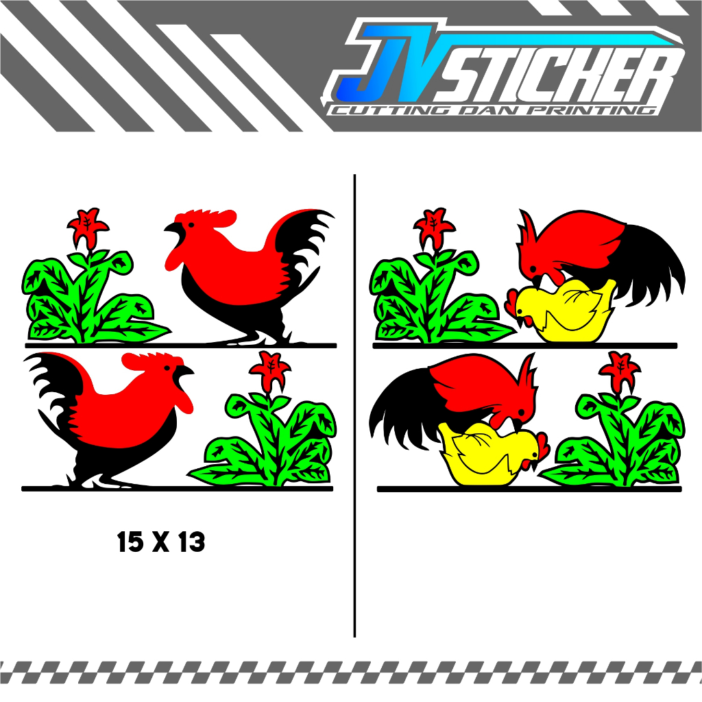 STIKER AYAM JAGO MANGKOK LOGO CUTTING STICKER MOTOR HELM