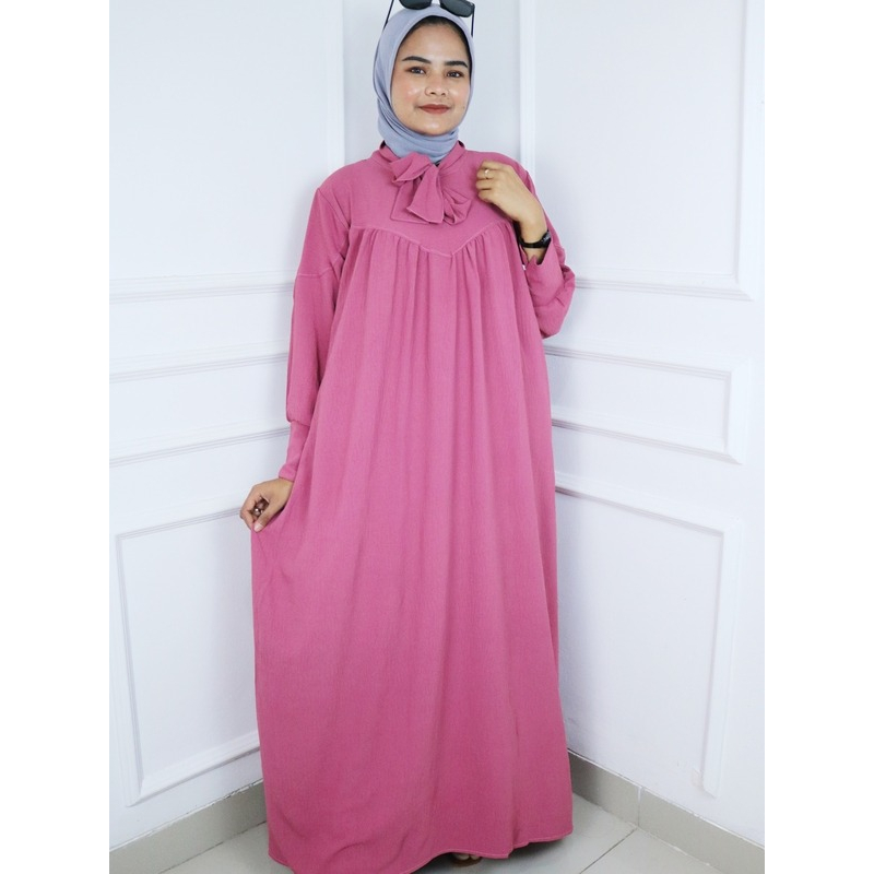 Gamis Wanita Dewasa Melody Dress #2 Bahan Kain Crinkle Airflow Size M L XL XXL Gamis Crinkle Airflow