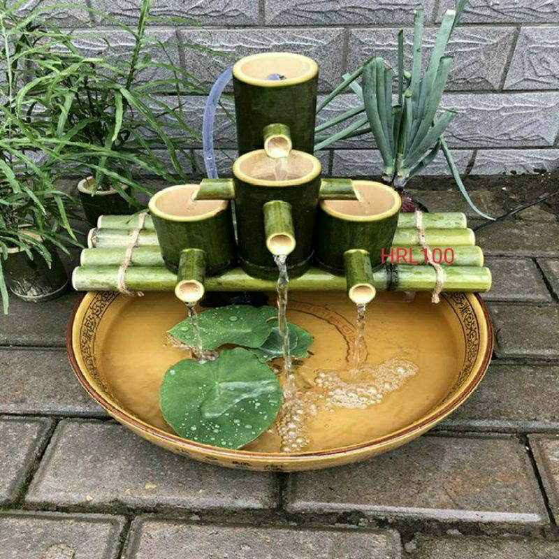 Pancuran air kolam bambu,pancuran bambu ,air mancur bambu dekorasi kolam ikan ,aquarium,acuascape
