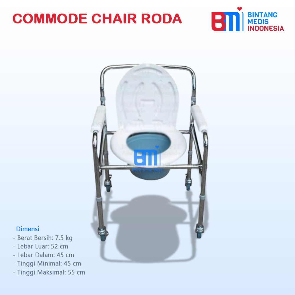 Commode Chair Tanpa Roda - Kursi BAB Standard Sellaco  Tanpa Roda